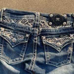 Miss Me Women's Boot Cut Jeans with Lace Accents